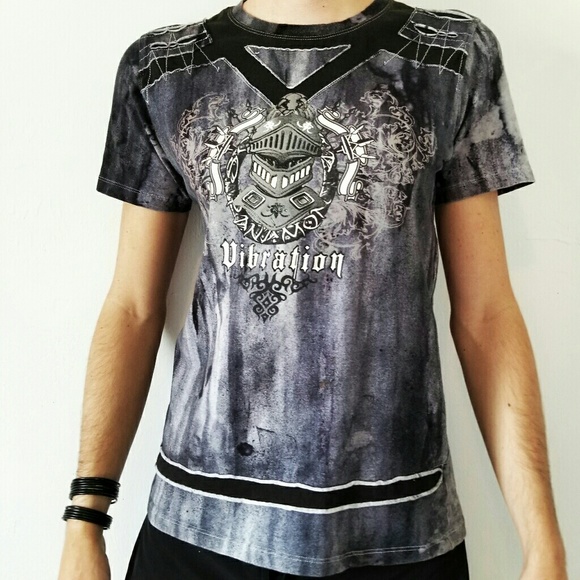 Distressed Acid Washed Vibration Shirt - Picture 1 of 3